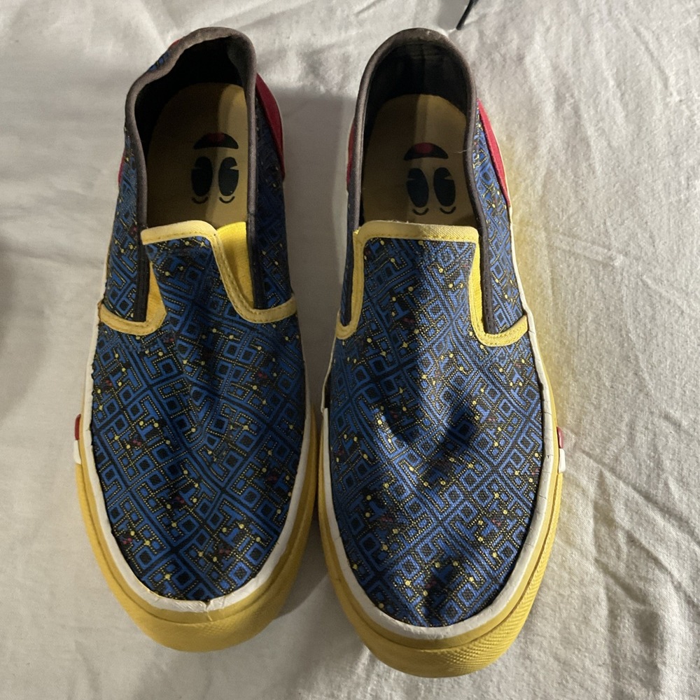 Rare Pro Keds Pac-Man 2007 Ghost Arcade Slip On Sneakers Men 8.5 Red Yellow Blue